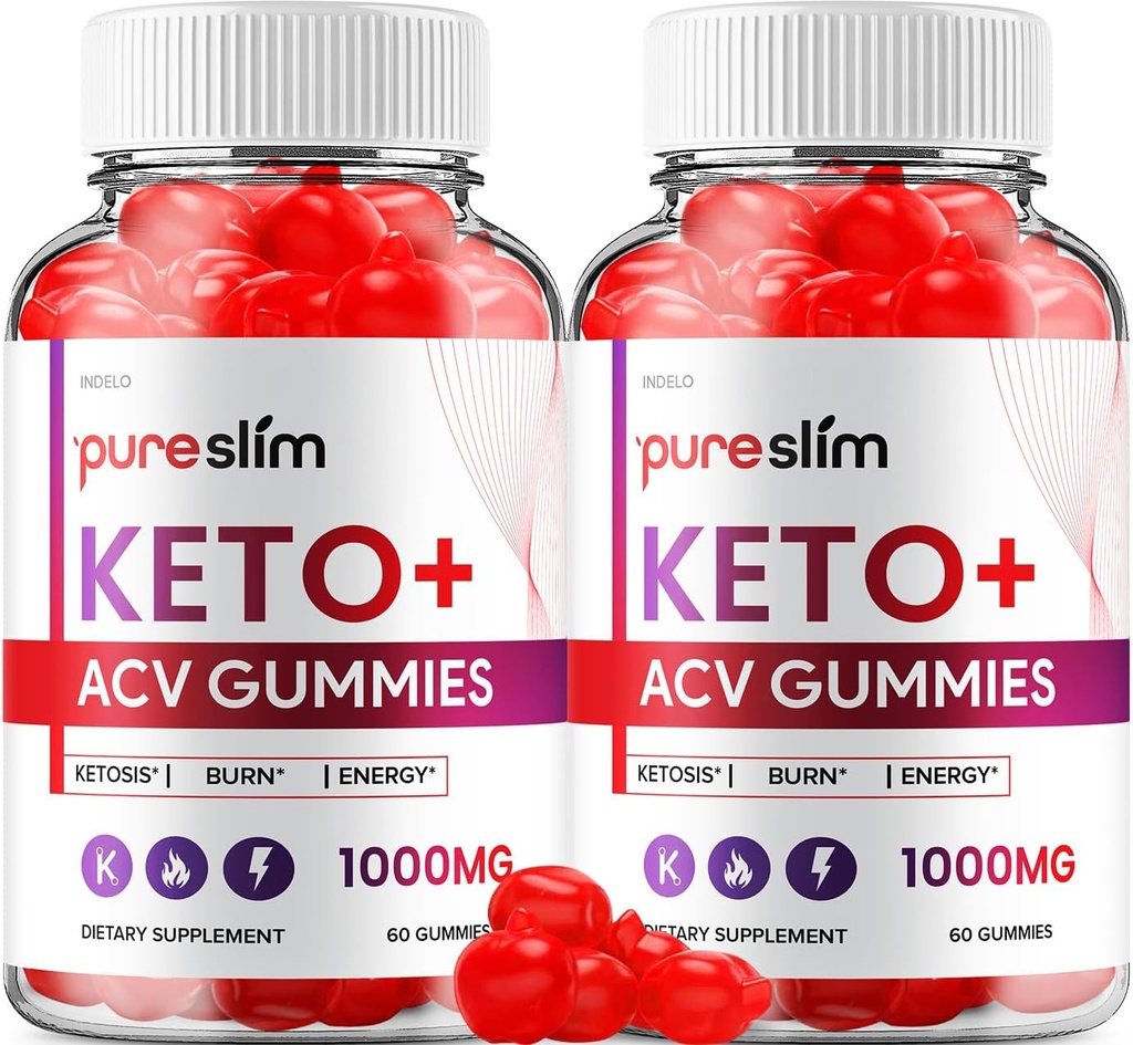 (2 Pack) Pure Slim Keto ACV Gummies - Advanced Formula PureSlim Keto Plus ACV Gummies Apple Cider Vinegar Pure Slim ACV Gummies Συμπλήρωμα διατροφής Κριτικές Άνδρες γυναίκες (120 Gummies)