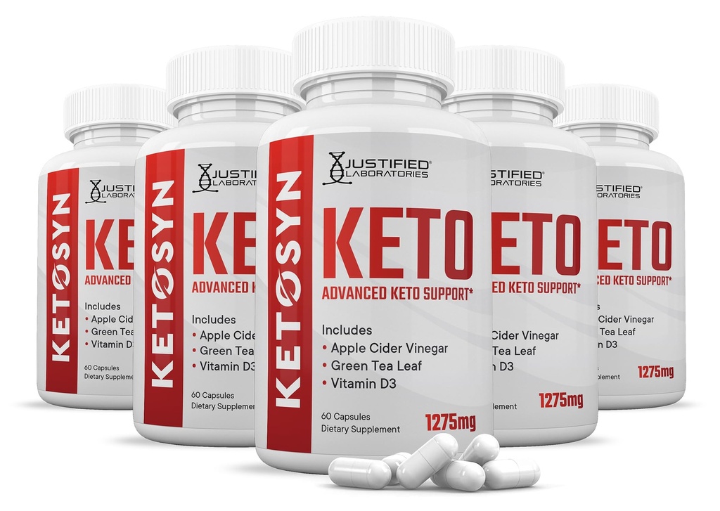 (5 Pack) Ketosyn Keto ACV Pills 1275MG Keto Support Blend Capsule Alternative to Keto ACV Gummies Formulated with Apple Cider Vinegar Extra Virgin Olive Oil Powder Green Tea Leaf 300 Capsules
