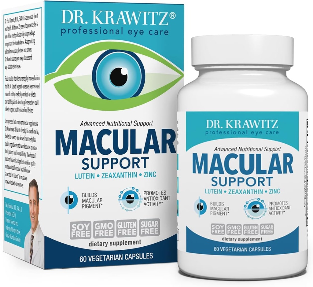 Lutein ile Macular Destek, Zeaxanthin çinko (60 Vegetarian Capsules)