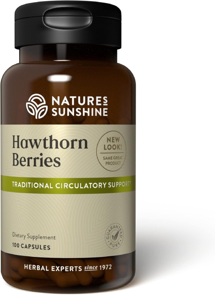 Nature 's Sunshine Hawthorn Berries, 100 Capsules 124; Membantu Enhance Heart Muscle Fungsi dan Menyediakan Sistem Sirkulasi Dukungan