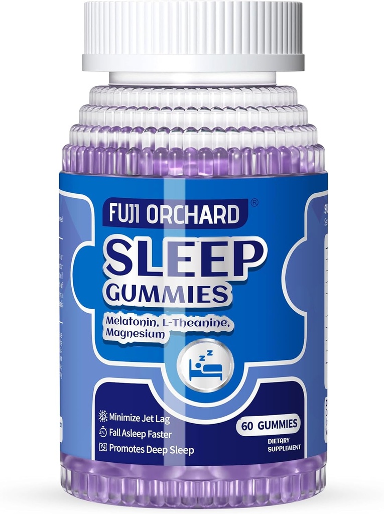 Sleep Gummies, Natural Sleep Gummies for Adults with Magnesium & L-Theanine, Strength Melatonin Gummies Sleep Aid for Adults, 60 Count