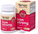 Renzo's Iron Supplements for Kids, Dissolvable Vegan Demir Supplement with Vitamin C, Sugar Free, Oh-Oh-Oh Orange Flavor, 90 Melty Tabs