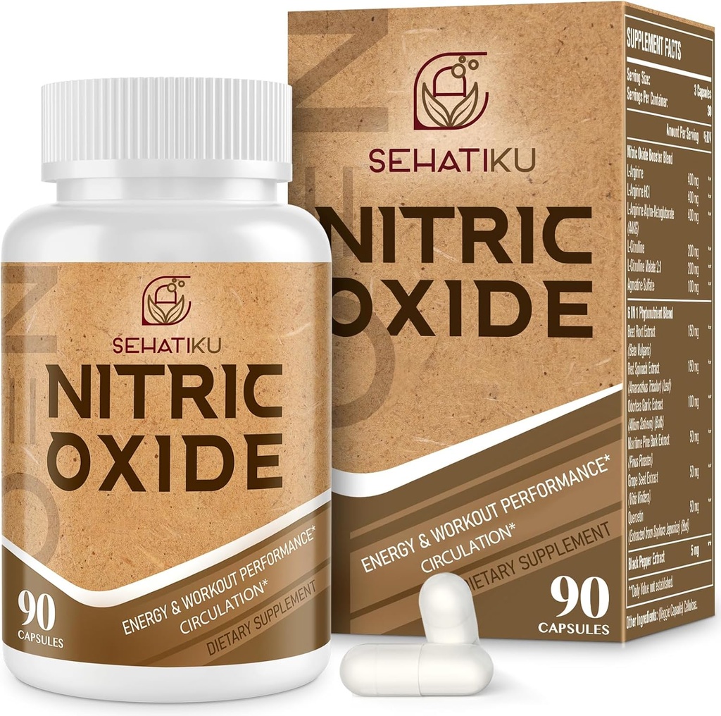 nitric Oxide Supplement, Nigric Oxide Buxster & 6 in 1 Phytonuutrient Bleend for heart, Flow, Immunne - 90 Capsults (1 p.