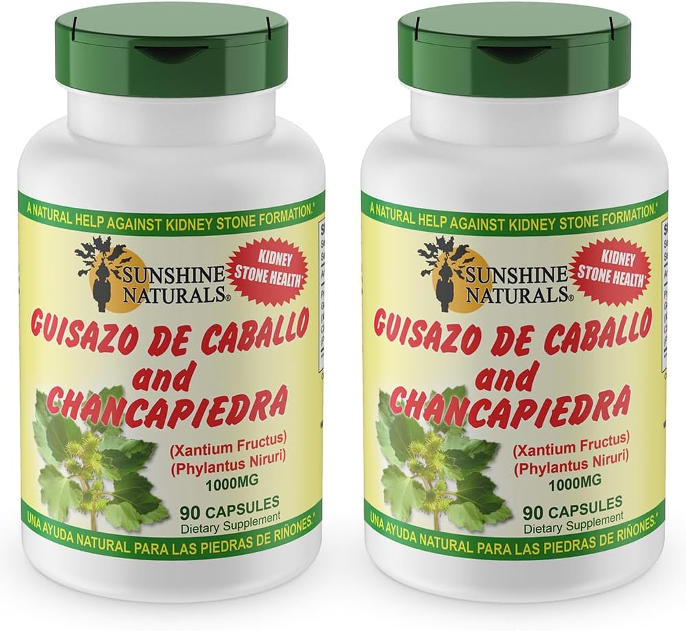 Sunshine Naturals Guisazo & Chancapiedra Herbal Blend, přírodní doplněk stravy pro Wellness Support, 90 Kapsle. Balení po 2 ks
