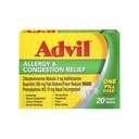 Advil Allergy and Congestion Relief Tablets, Pain Reliever, Fever Reducer and Allergy Relief with Ibuprofen, Phenylephrine HCl and Chlorpheniramine Maleate 4 mg - 20 Coated Tablets
