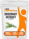 BulkSupplements.com Rosemary Extract, from Rosemary Herb - Herbal Supplement, Gluten Free, 500 מ"ג למשרת, 250g (Pack of 1)