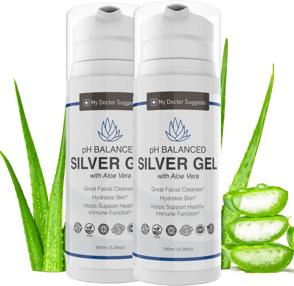 Silver Colloild Gel với Aloe Vera, 3,38 độ (Pack 2)