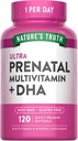 Naturaren Egia Prenatal Bitamina emakumeentzat | 120 Softgels | GMO eta Gluten Free Multivitamin osagarria DHA eta azido folikoarekin