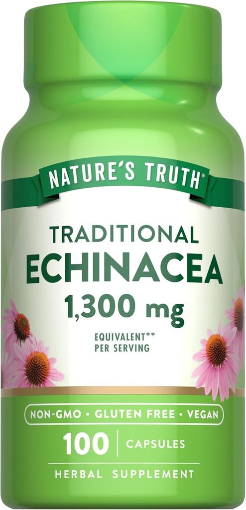 Nature's Truth Echinacea Extrakt Kapseln | 1300mg | 100 Count | Non-GMO & Gluten Kostenlos