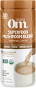 OM MUSHROCOM SUPERFOOD coffee Latte Mushroom Powder, 8.47 Ounce Canster, 30 phụng sự, Lion's Mane, Cordyceps, Reishi, Chaga, hỗ trợ năng lượng và tâm thần