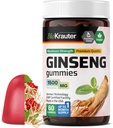 BIO KRAUTER Panax Ginseng Gummies - 1500 mg Forza - 60 Conde - Chewable Red Ginseng Suplemento - Inmune Support Gummies - Vegan, Pectin-Based, Non-GMO