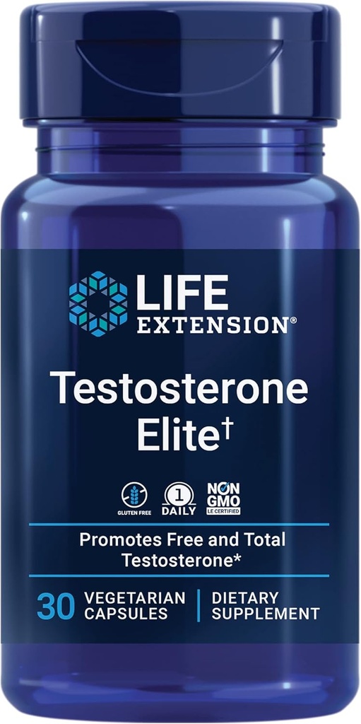 Ekstensi Hidup Testosteron Elite - Glutenon, GMO, Vegetarian - 30 Capsules