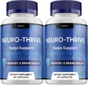 (2 Pack) Neuro Thrive Brain Supplement, Neuro Thrive for Memory Formula, Neuro-Thrive PQQ Reduce The Negative Effects of Brain Fog Neuro-Thrive Cognitive Function NeuroThrive Reviews (120 Capsules)