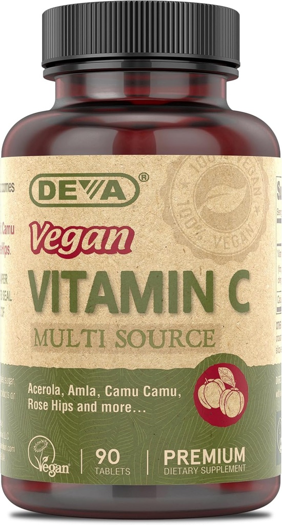 DEVA Vegan vitamines - Vegan menjar Based Premiumeta C - Multi source - No-GMO - 90 tetes