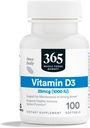 365 da Whole Foods Market, Vitamina D3 Softgels, 1000 IU, 100 CT
