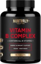 Witamina B Complex - Zawiera wszystkie niezbędne witaminy B - B1, B2, B3, B5, B6, B7, B9, B12 i Biotin - Super B Complex Vitamin for Energy, Immunity and Mood Support - 90 Tablets