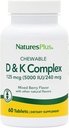 Natures Plus D ' K Complex - 60 Mixed Berry Chewables - Supports Calcium Metabolism - Vegetarian, Non-GMO, Gluten Free, Soy Free - 60 Servings