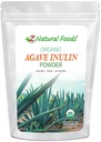 Z Natural Foods Organic Agave Inulin Powder, Natural Fiber Supplement, Prebiotic Superfood Powder for Drinks, Smoothies, and Recipes, Raw, Non-GMO, Vegan, Gluten-Free, Kosher, 1 lb