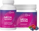 Microbiome Labs MegaSporeBiotic (60 Capsules) + MegaMulosa (4.5oz Powder) Probider và Gut Mucosal Prodle - Spore-Bassitic với Immunoglobulins, Aminos Powder Powder
