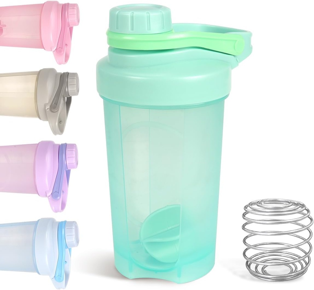 D.Y.A 16oz Shaker Bottle，Leak Proof Sports Shaker Cups for Protein Shakes，Shaker Bottle for Pre Workout and Travel To Go，BPA Free & Easy Clean Protein Shaker Bottle,Green