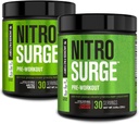 Ge Jacked Factory NITROSURGE Pre-workout Supplement voor energie, Instant Strength Gains, Duidelijke Focus, & Intense Pumps (Arctic White, 30 Servings & Cherry Limeade, 30 Servings)