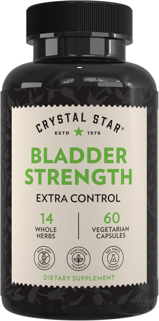 Crystal Star Bladder Strength (60 cápsulas) - Herbal Urinary Tract Health and Extra Strength Bladder Control Supplement, Cranberry Extract, Pumpkin Seed Extract, Plantain e Wild Yam Root, Non-GMO
