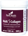 Naujas Roots ® 124; Multi 5 Collagen miltelių papildas (Tipai I, II, III, V ir X) hidrolizuotas Collagen - Dairy & Gluten Free - 12g per Tarnavimas - 7.05 oz
