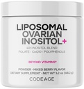 Codeage Liposomal Ovarian Inositol Powder - Myo-Inositol & D-Chiro-Inositol 40:1 Blend, Folate 5-MTHF, CoQ10, Pomegranate & Wild Blueberry - 2-Month Supply - Mixed Berry Flavor - Non-GMO, 60 Servings