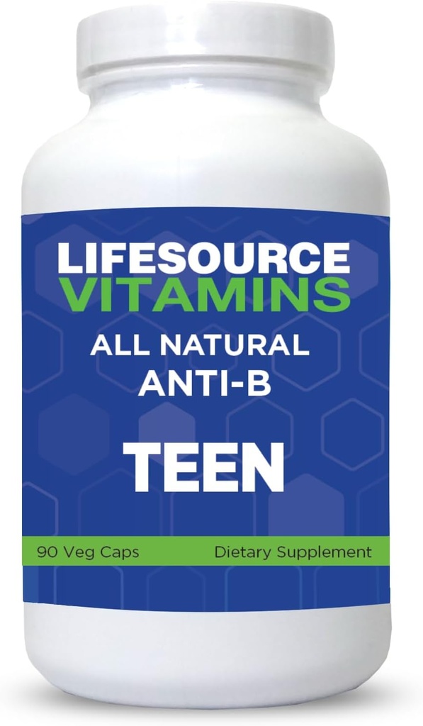 LifeSourceVitamins Teen Support- Anti-B - 90 Caps - Propriety Formula -LSV, 1 Count (Pache of 1)