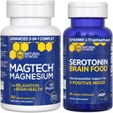 NATURAL STACKS MagTech Magnésio + Serotonin Brain Food Bundle - Suporta Relaxamento, Saúde do Cérebro e Humor Positivo* - 150 Cápsulas Total
