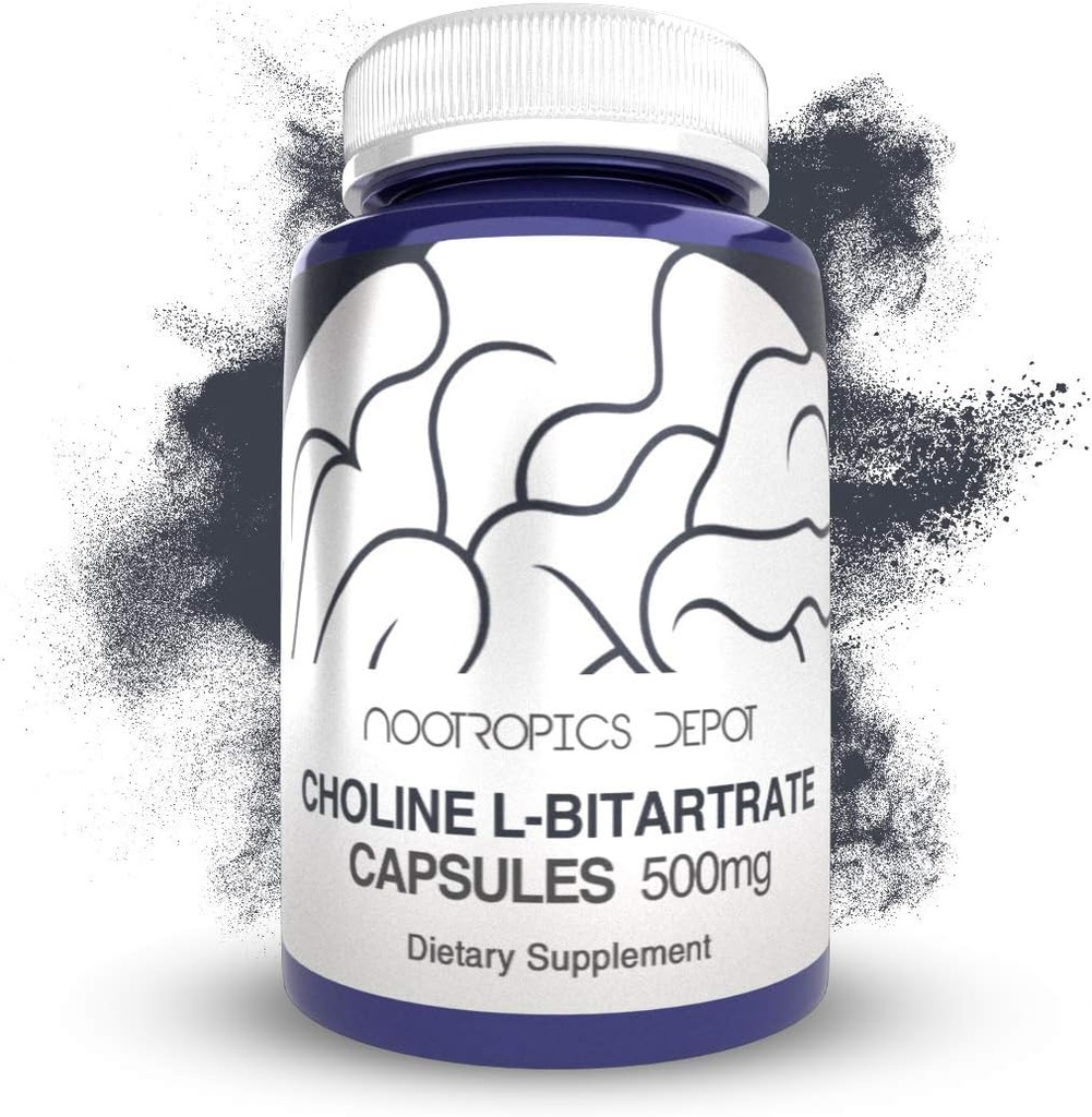 Choline L-Bitartrate Capsules 500mg (180 Counter) QQ Choline 补充 QQ支持认知功能,精神表现和身体耐力
