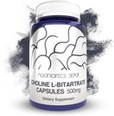 Choline L-Bitrate Capsules 500mg (180 Count) "2002 Choline suplementaris Implementació de la funció Cogniva, el rendiment mental i la finalitat física