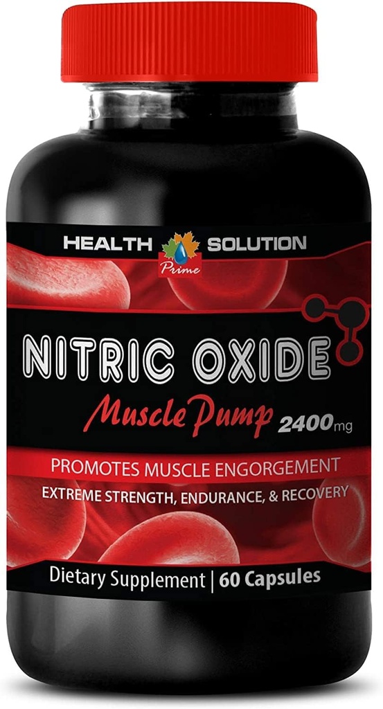 Muscle Pump pre Workout - Nitrik Oksit 2400 mg Muscle Pump, Extreme Strength - Nitrik Oksit Supplements Natural, Nitrik Oksit Pills for Men, Nitrik Oksit, 1B 60 Capsules