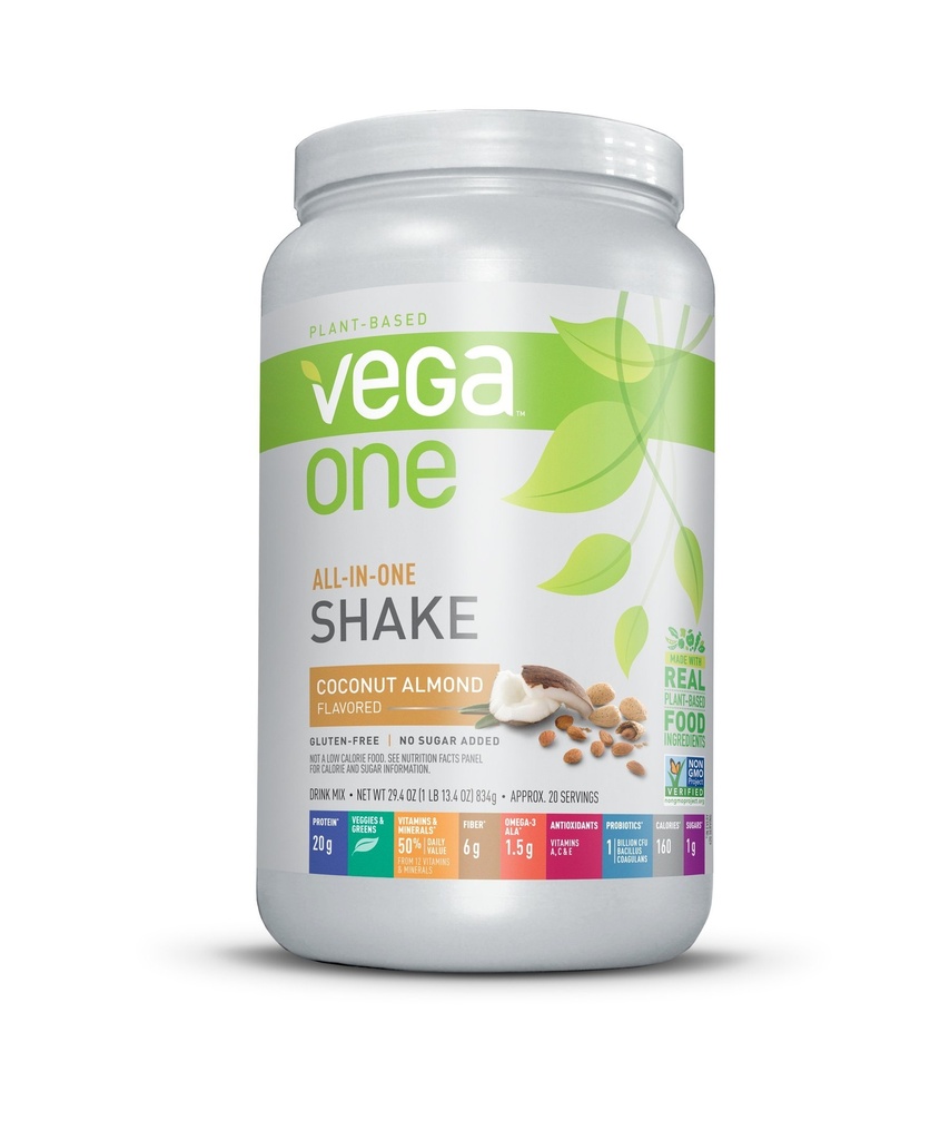Vega One All-in-One Nutrition Shake Coconut Almond (20 Servings) - Plant Based Vegan Protein Powder, Non Dairy, Gluten Free, Non GMO, 29.4 Ounce (Pack of 1)