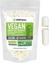 XPRS Nutra Dimensiune 2 Capsule goale - 100 capsule Vegane goale - Pastilă goală vegetariană - Capsule vegetale DIY Umplere - Veggie Capse pastile (alb)