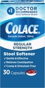 Colace Regular Strenger Stool Softener for Gentle Effective Constolly Relief, No. 1 Doctor Doporučené Stool Softener Brand, 100 mg Docusate Capsules, 30 Count