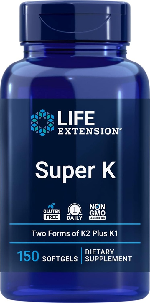 Life Extension Super K, 150 Softgels, vitamiin K1 ja K2 - MK4 & MK7