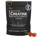 Creatine Monohydrate Gummies for Men & Women - Sugar Free & Vegan Advanced Formula W/L-Taurine + Vitamin B12 - for Muscle Strength, Muscles Builder, Recovery (120 Count (Pack of 1), Orange)