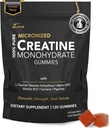 Gummies monohidratos de creatina para homes e mulleres - Sugar Free & Vegan Advanced Formula W / L-Taurine + Vitamina B12 - para a forza muscular, constructor de músculos, recuperación, impulso de enerxía, suplemento pre-adestramento
