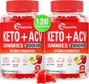 Ābolu sidrs Etiķis Gumijas, GLP-1 Atbalsts Keto ACV Gummies Max Strength 2000mg Ābolu sidrs Etiķis ar māti, probiotikas un vitamīns B12, gremošanas, vielmaiņas, tīrīšanas un detox Diēta (2 iepakojumi)