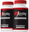 NutraRize (2 Pack) MaxVirility, MaxVirility High Performance Formula Pills, All-Natural supplement ter ondersteuning van spiergezondheid en algemene wellness, Officiële Pastillas Reviews (120 Capsules)