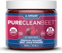 PureClean Beet Premium Beet Juice Powder - 100% Organic Typpioksidi tuki kliinisesti-Proven 3X Suurkierto, Endurance & Energy - Ylpeästi kylmä painettu, Eco Friendly, USA - 30 Servings