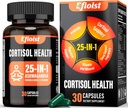 Supplemento Cortisol per le donne, 25-in-1 Riduttore di Cortisol per le donne e gli uomini, Supplementi di Cortisol per gli uomini con Ashwagandha, Rhodiola Rosea, L-teanina, per Mood, Focus, Supporto per il sonno, 30 capsule