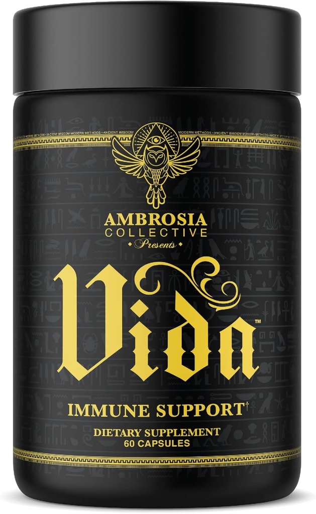 Ambrosia Vida Immunity Support, Yaşlıberry, Vitamin C, Vitamin D və oksigen, Immune Sistemi Booster (60 Kapsül)