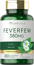 Carlyle Feverfew 캡슐 380mg | 180 개 | 전통 허브 추출물 | Non-GMO, 글루텐 프리