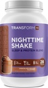 TransformHQ Nighttime Shake, Sleep + Protein Blend, 28 Servere, Chokolade Mousse Flavor