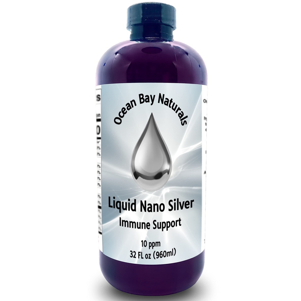 Liquid Nano Silver | More Absorbable Than Colloidal Silver | 10ppm | 32oz Amber PET Plastic Bottle