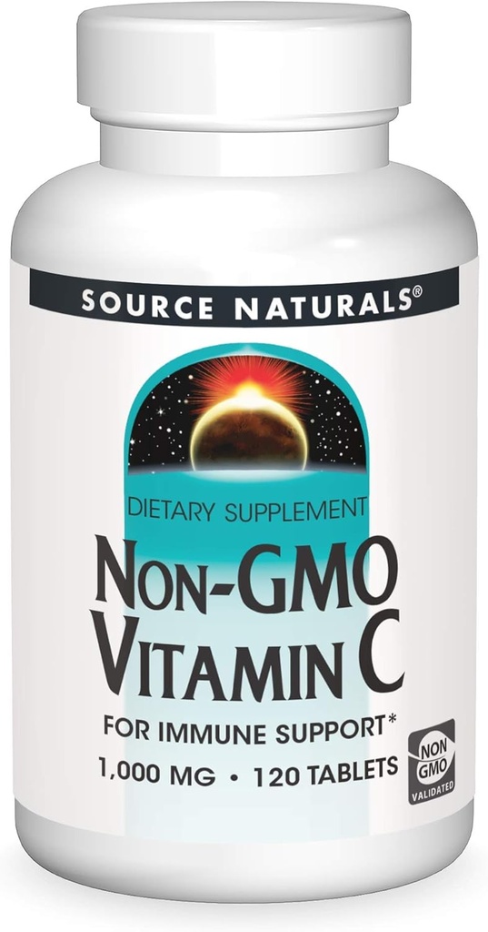 SOURCE NATURALES Non- GMO vitamin C Tablet, 120 Počet