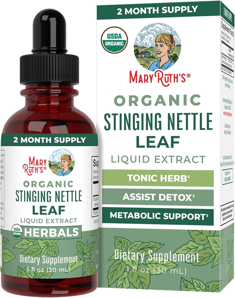 MaryRuth Organics Sting Nettle Leaf Extract | Detox Supplement Kräutertropfen | USDA Organic | Vegan | Non-GMO | Gluten Free | 1 Fluid Oz