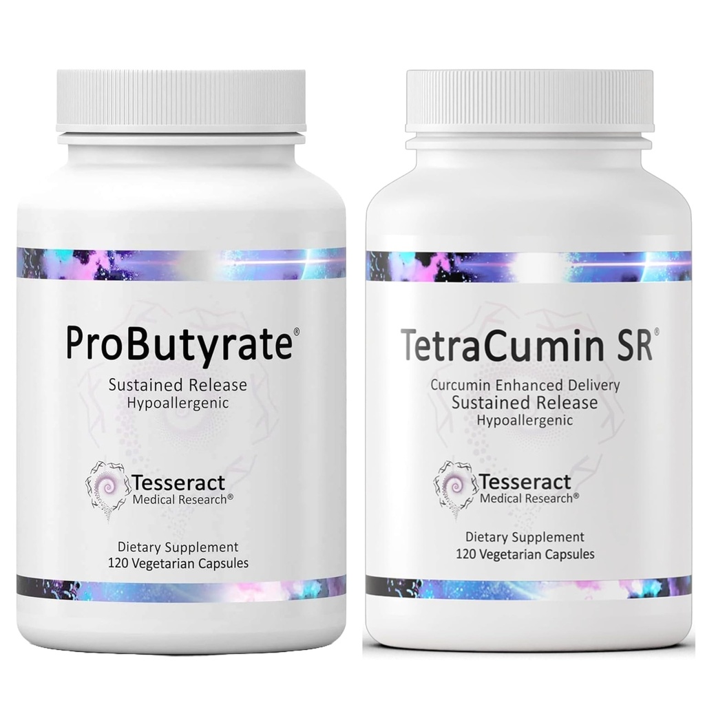 Tesseract Medical Research ProButyrate Gut Health Supplement, Butyric Acid Complex & TetraCumin SR Joint Support Supplement, Sustained Release
